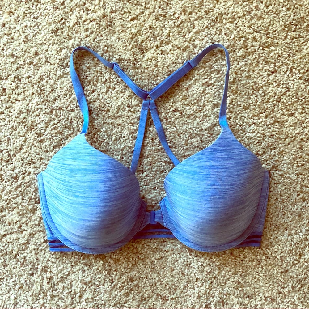 Blue Victoria’s Secret Front Closure Racerback Bra